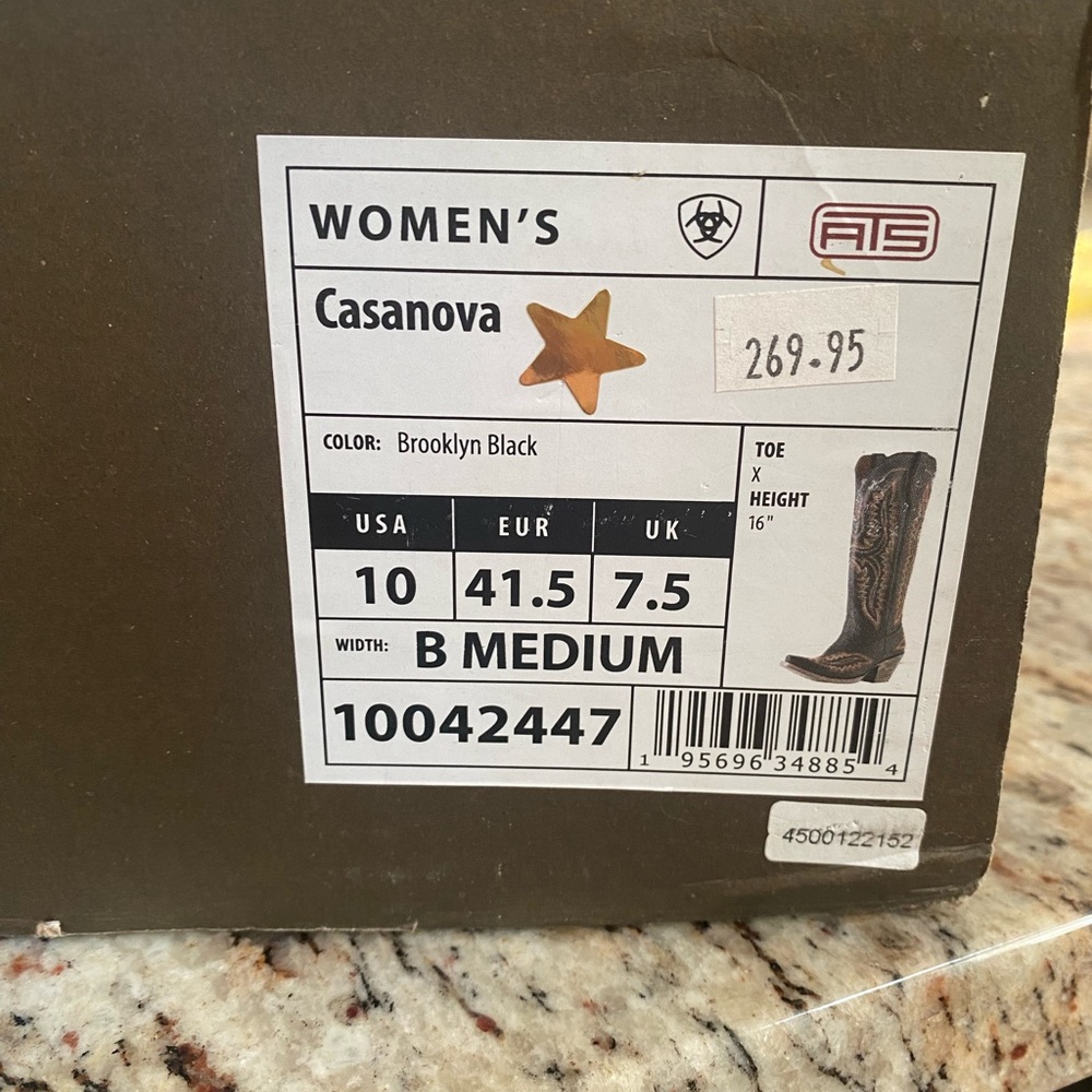 Ariat Black and Brown Western Heeled Riding Boots - Picture 7 of 12